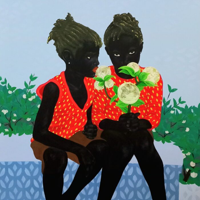 Emmanuel Aziseh, Better days ahead 2, acrylic on canvas, 100 x 100 cm