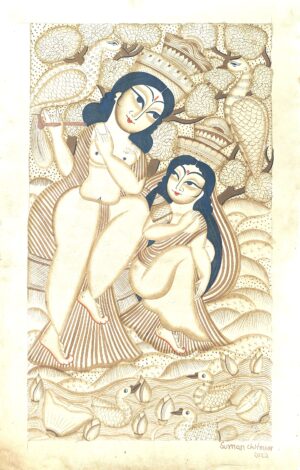 Tribu KALIGHAT. Suman Chitrakar, " Radha & Krishna" P 1