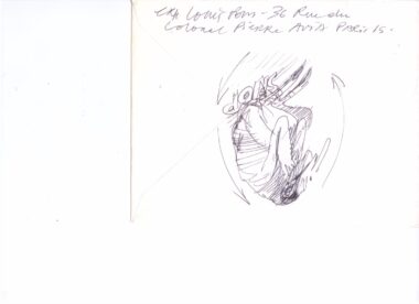 PONS Louis . Dessin sur enveloppe P 11