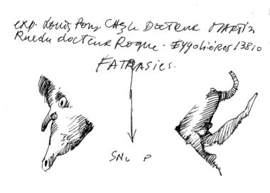 PONS Louis. Dessin sur enveloppe P 5