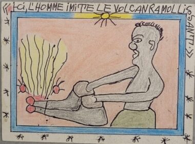 Frédéric Bruly BOUABRE - Ici l'homme imite le volcan P 4