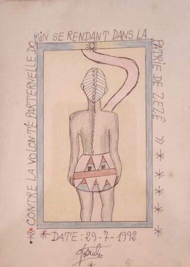 Frédéric Bruly BOUABRE-Contre la volonté paternelle, Domin se rendant dans la patrie de Zézé P 100