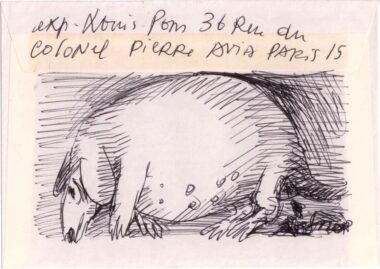 PONS Louis. Dessin sur enveloppe P  8