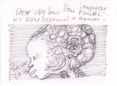 PONS Louis . Dessin sur enveloppe P 21