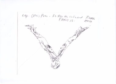 PONS Louis . Dessin sur enveloppe P 28