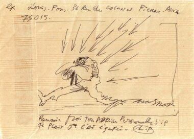PONS Louis . Dessin sur enveloppe P 13