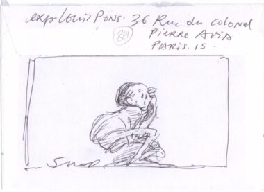 PONS Louis. Dessin sur enveloppe P 4