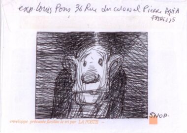PONS Louis. Dessin sur enveloppe P 6