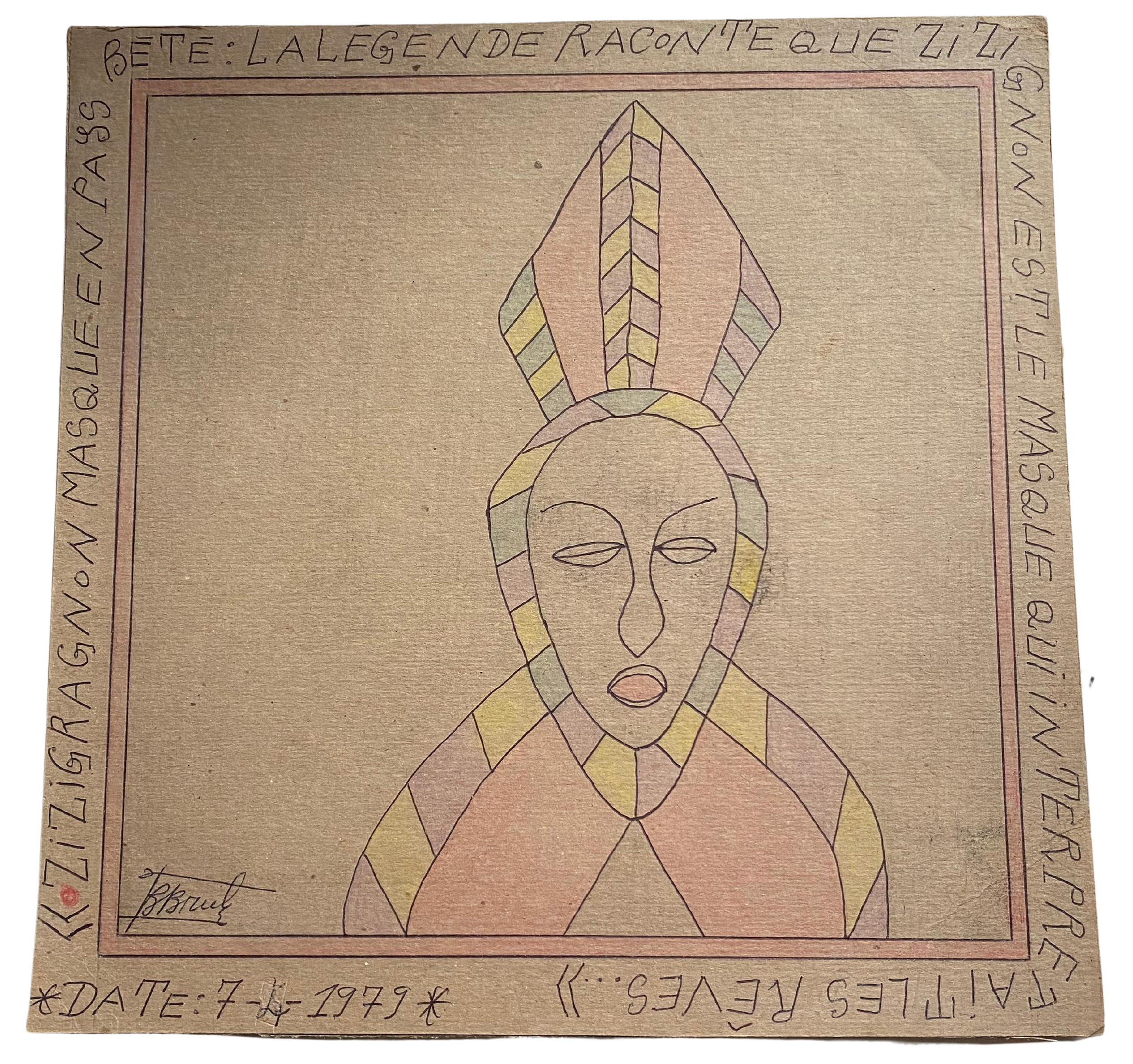 Frédéric Bruly BOUABRE-Masque en pays P 56