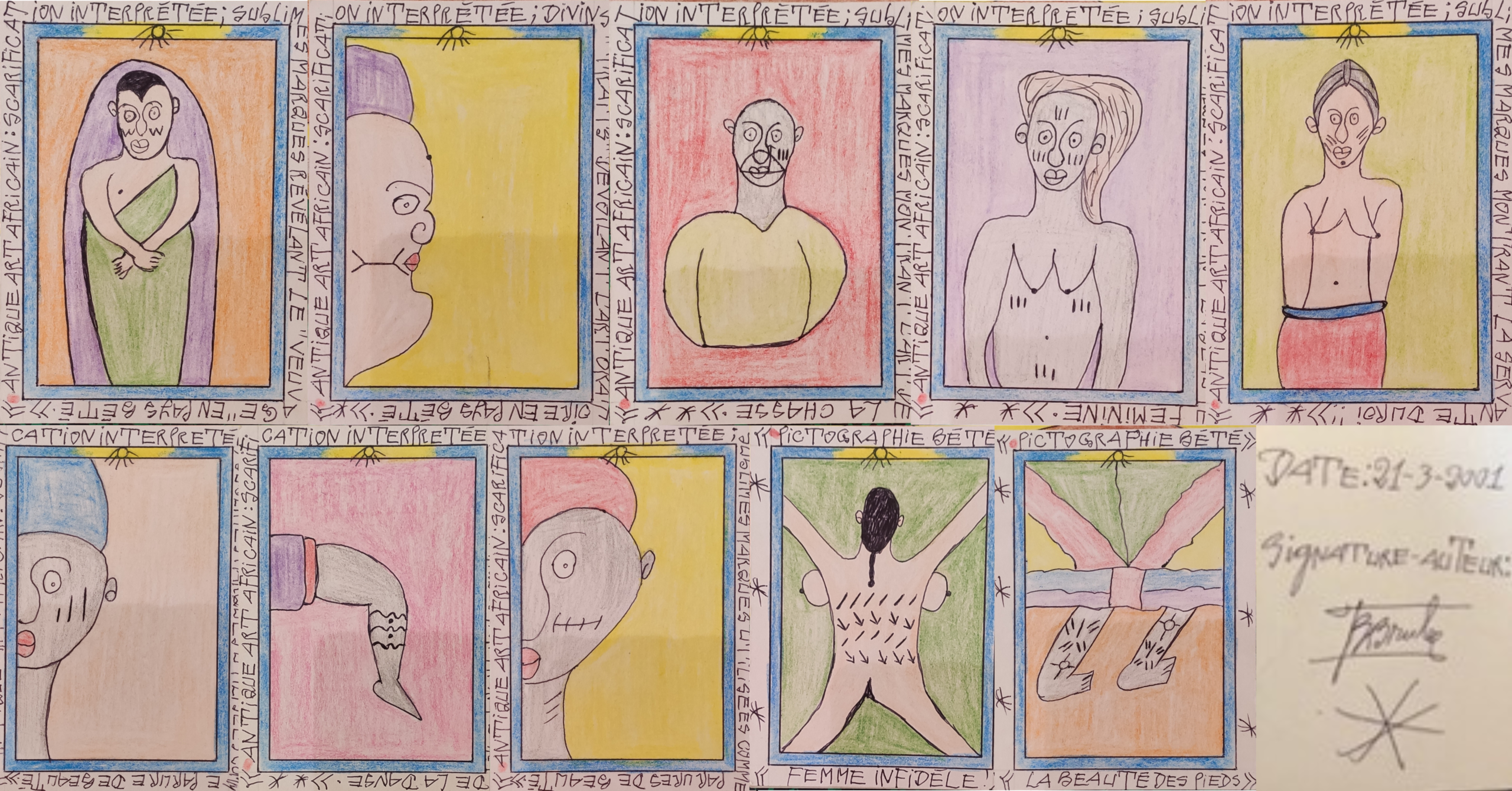 Frédéric Bruly BOUABRE-Série Scarifications P 50