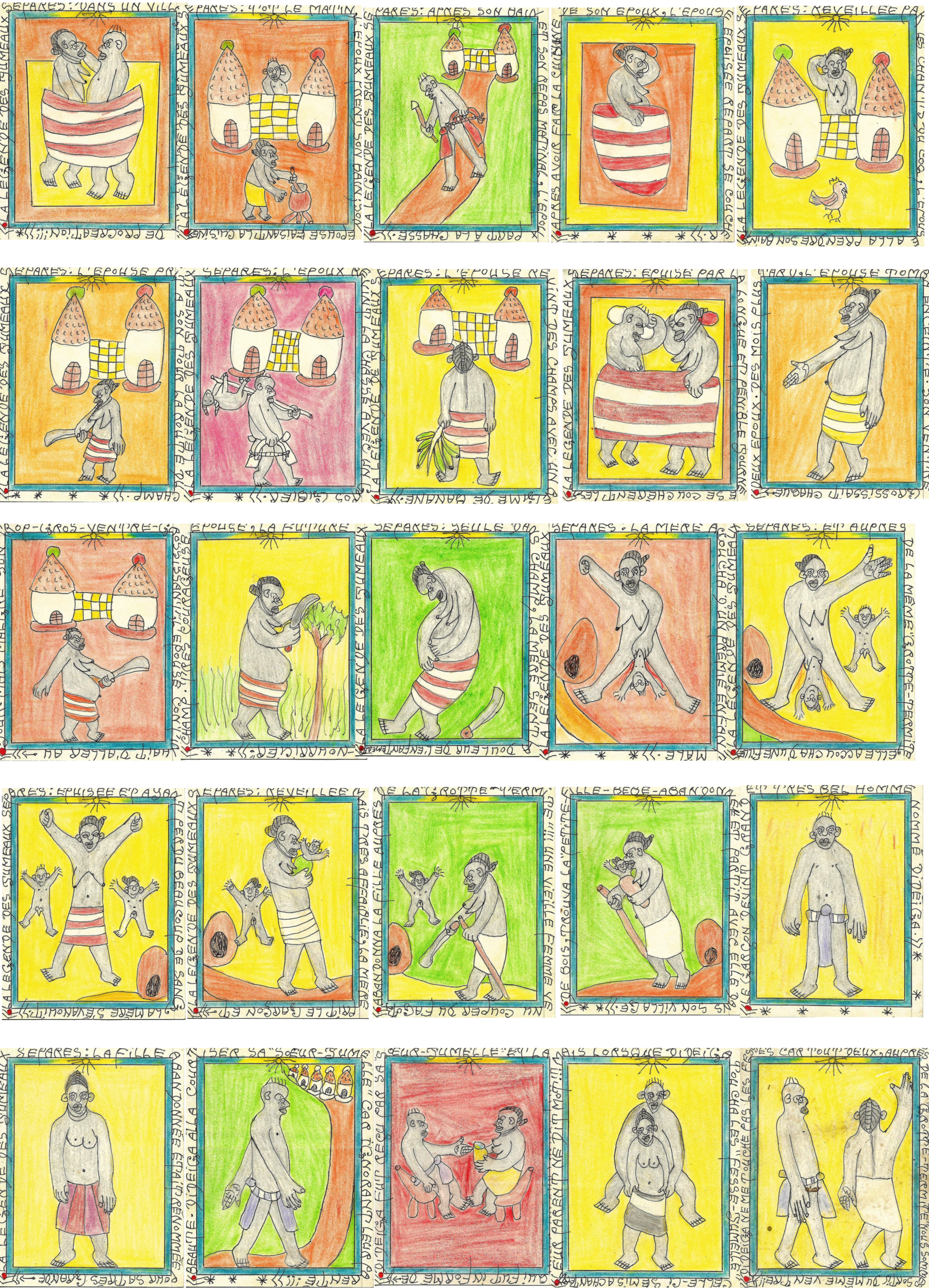 Frédéric Bruly BOUABRE-Série : Les jumeaux séparés P 51