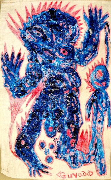 Guyodo (Frantz Jacques). dessin sur sac en plastique 1, P15