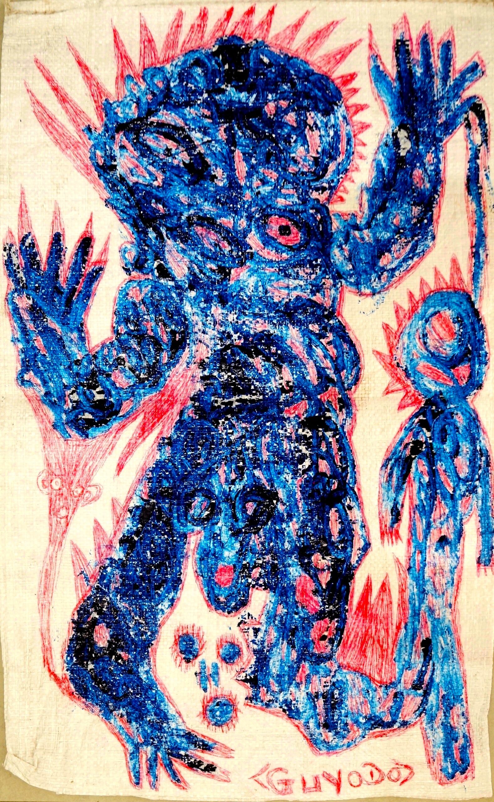 Guyodo (Frantz Jacques). dessin sur sac en plastique 1, P15