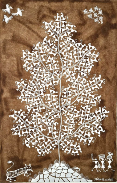 INDE, Tribu Warli, Rajeh Laxman Mor, Arbre à singe; WAI 04